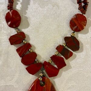 Artisan Bold Red Stone Necklace